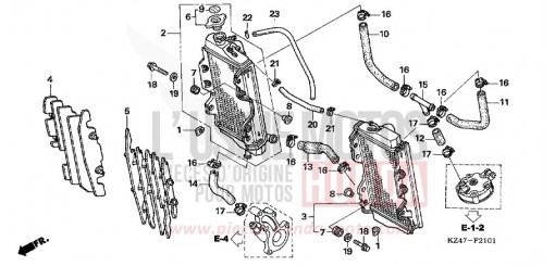 RADIATOR (CR125R5-7) CR125R7 de 2007